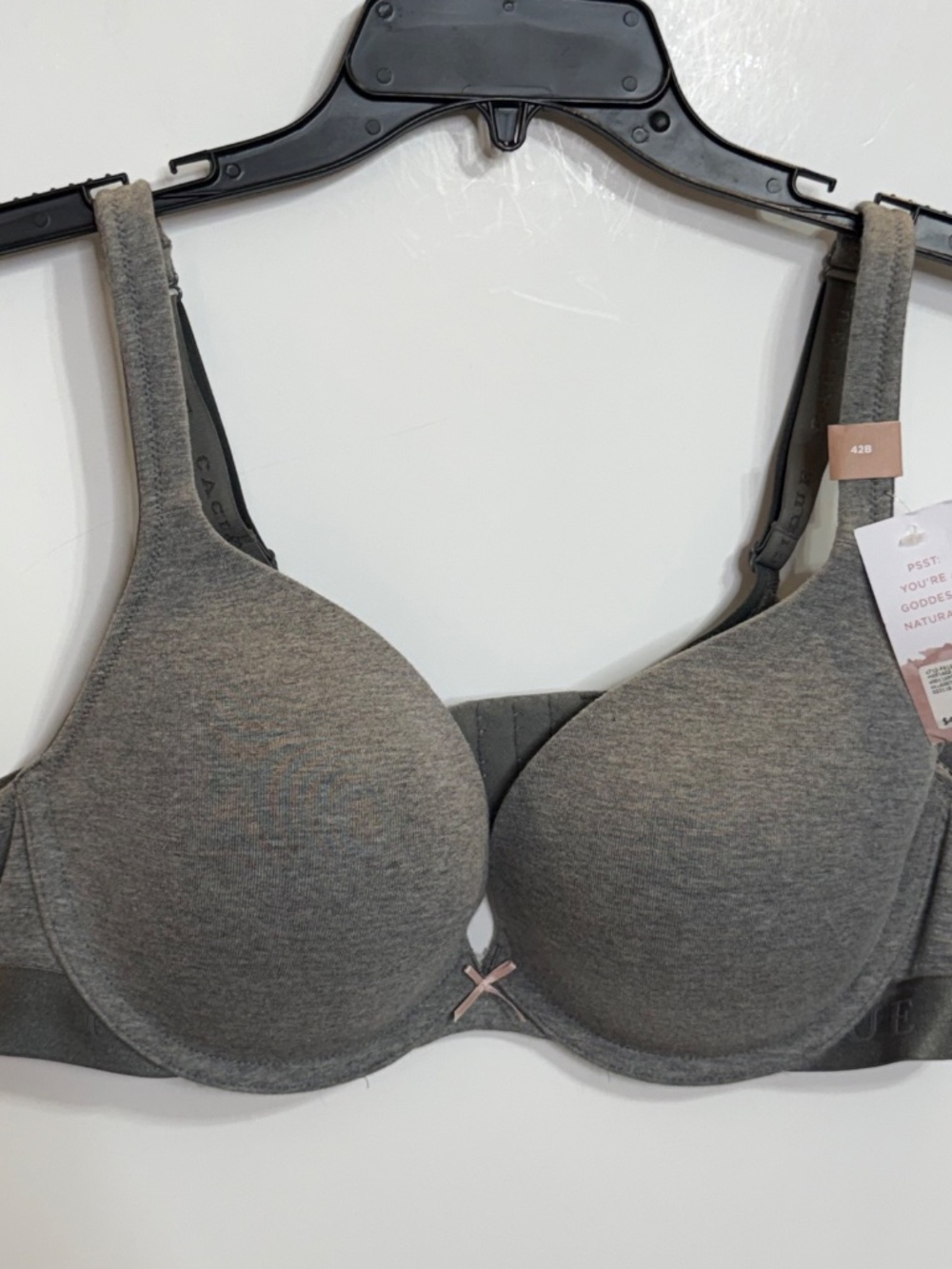 CACIQU3 The Cotton Collection Gray Molded Boost Bra with Underwire 42B - Picture 16 of 16